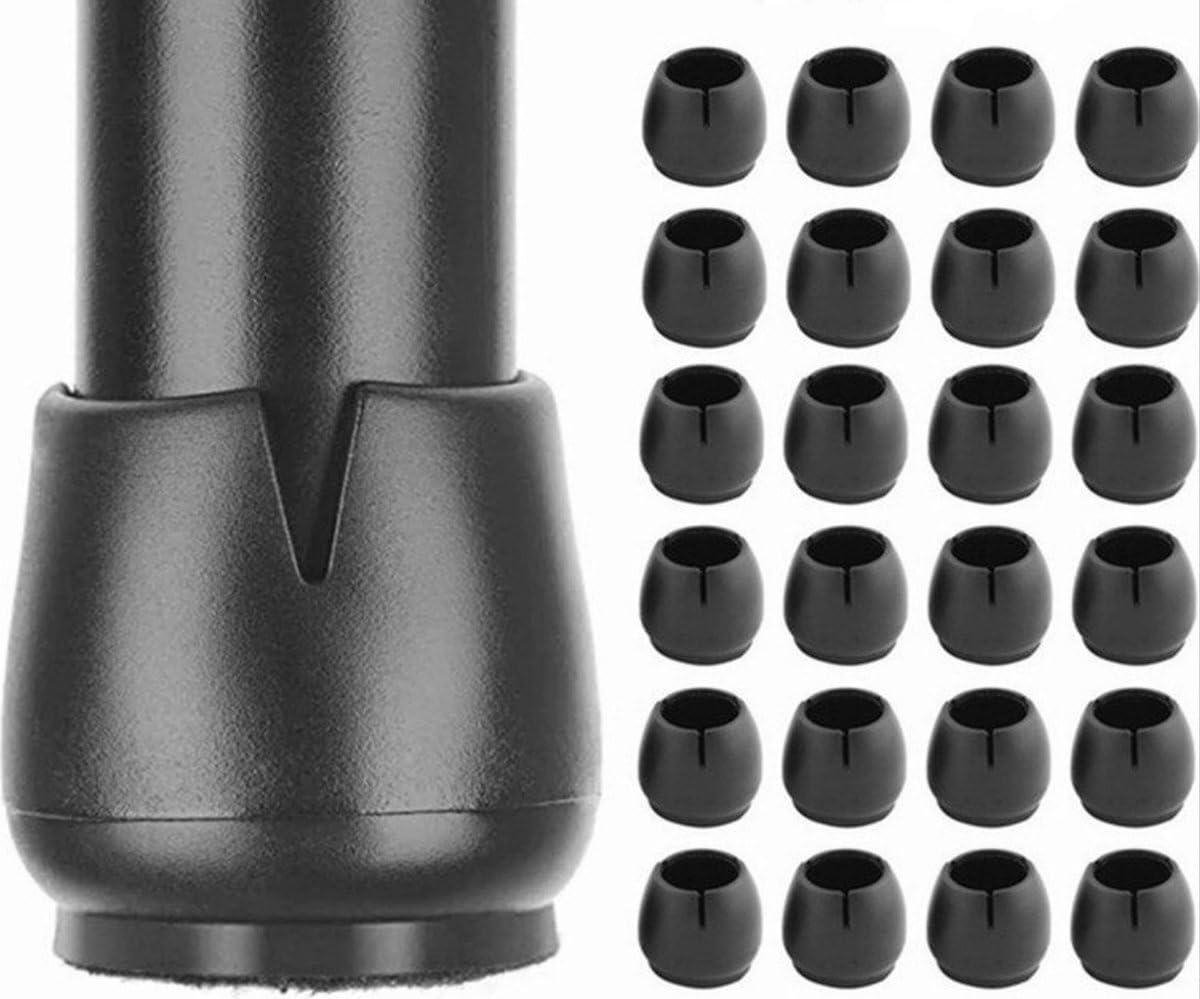 Stoelpootbeschermers - Sokken Vilt Dopjes - Vloer Beschermen - Zacht Rubber Vilt - 12-16 mm - Zwart