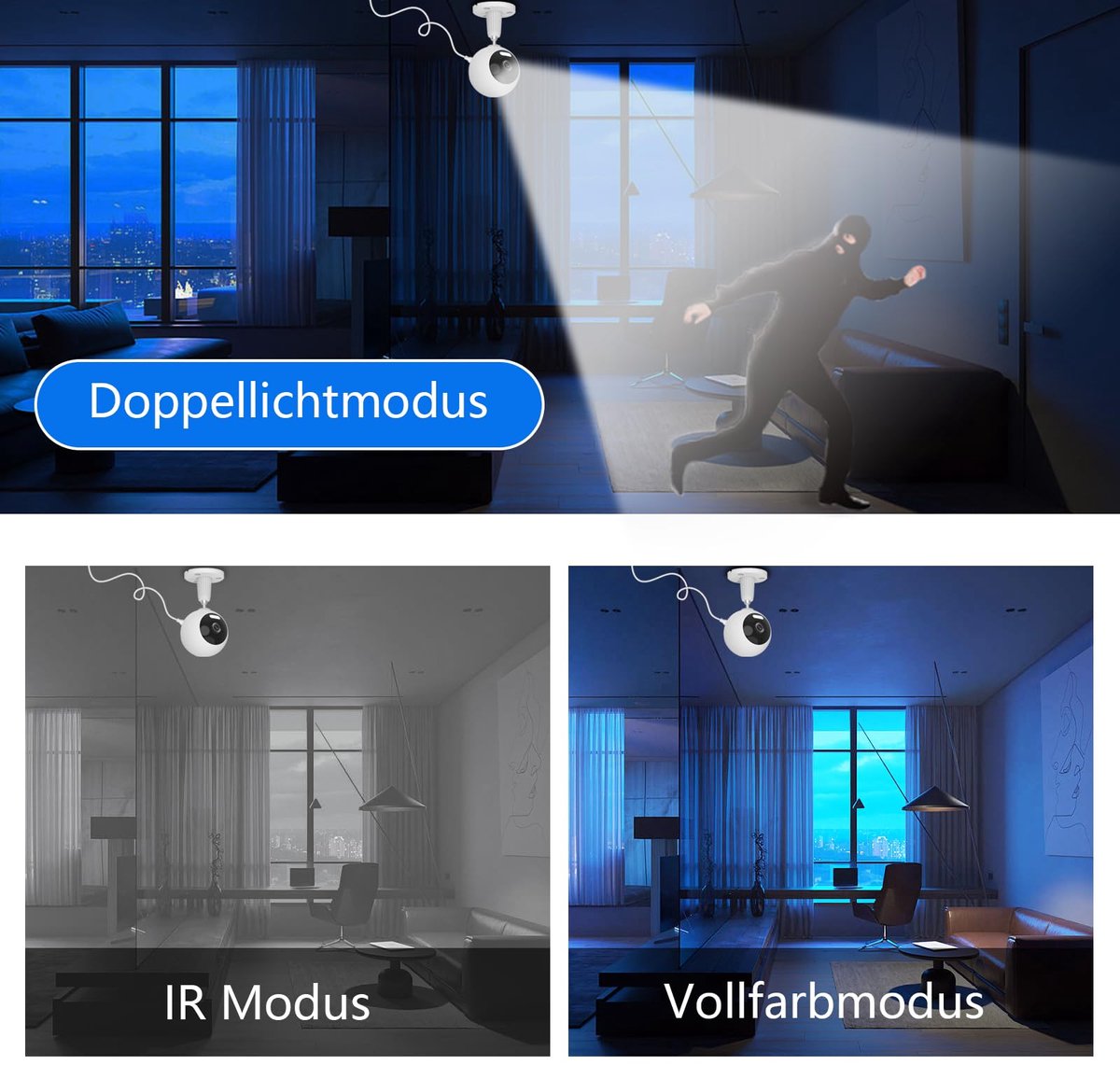 SnelShoppen - 5G Wifi Bewakingscamera Binnen en Buiten, IP66 Waterdicht, Babycamera/Huisdieren met Nachtzicht, 2-weg Audio, Auto-Zoom, SD en Cloudopsl