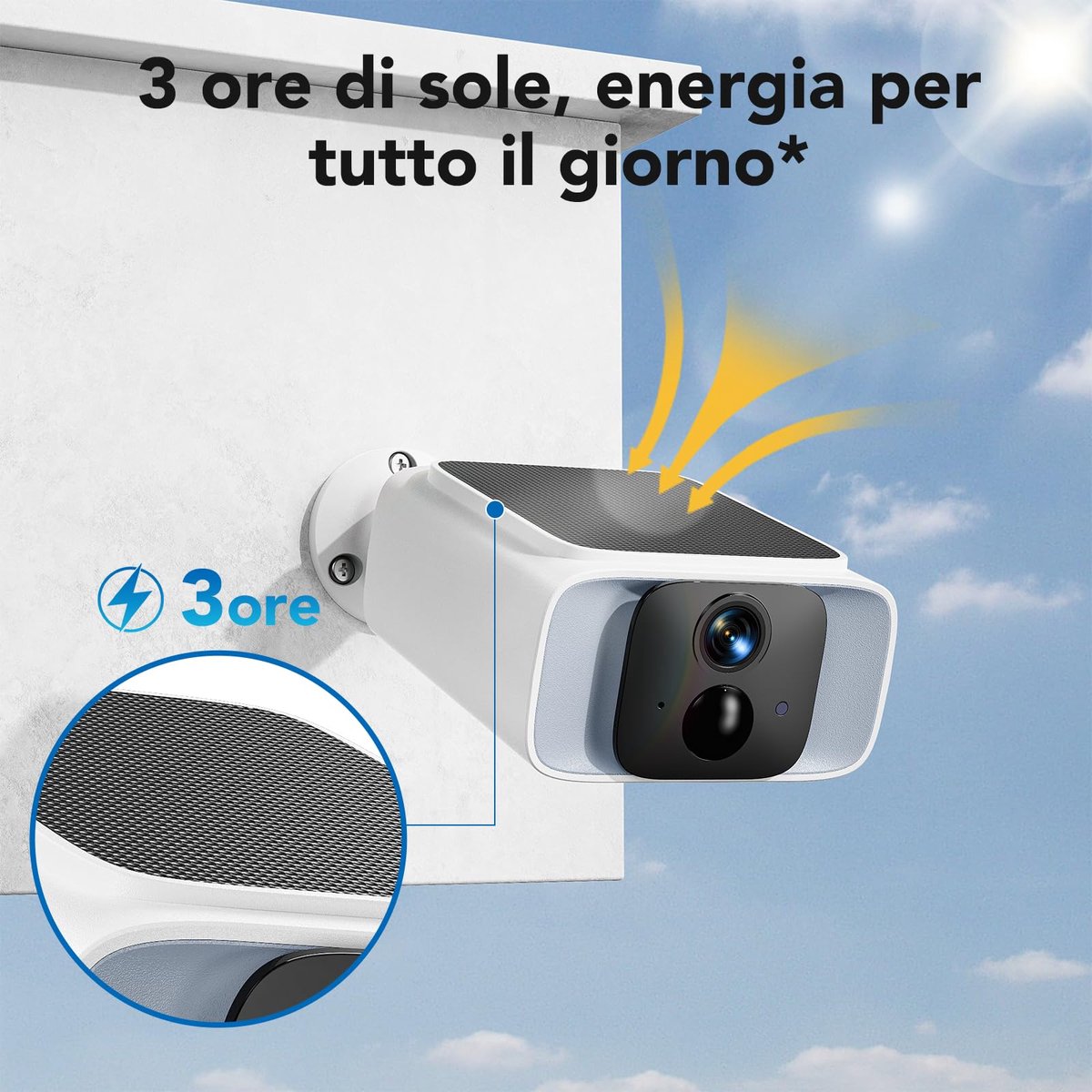 SnelShoppen - GNCC 2K Bewakingscamera Buiten met Accu & Zonne-energie, Draadloze WLAN-camera voor Outdoor Bewaking, Nachtzicht, Tweeweg-Audio, 2-pack