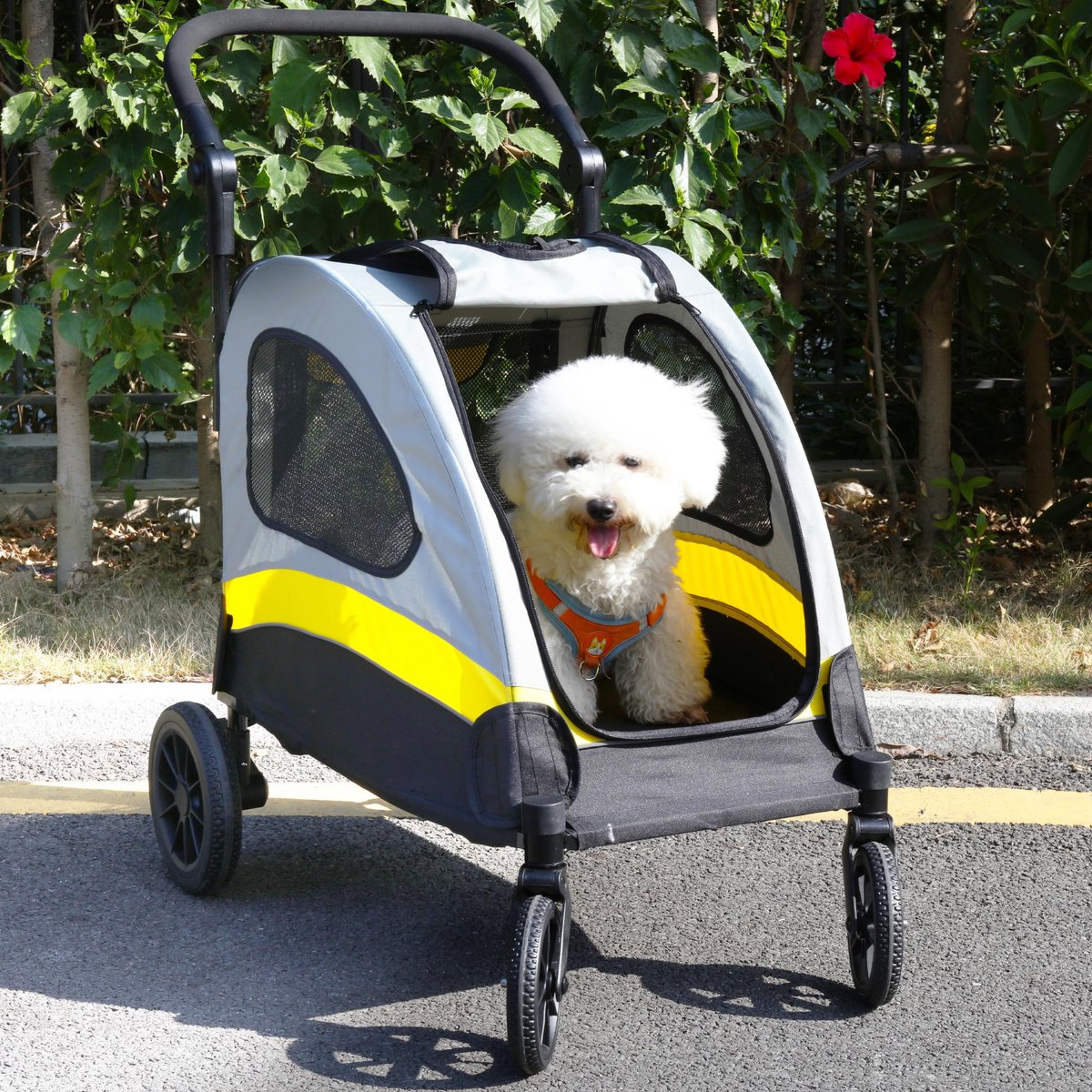SnelShoppen - BingoPaw Buggy voor Kleine Honden - Opvouwbare Hondenwagen voor Middelgrote Honden, Puppy’s en Katten tot 20 kg - Hondentrolley met 4 Wi