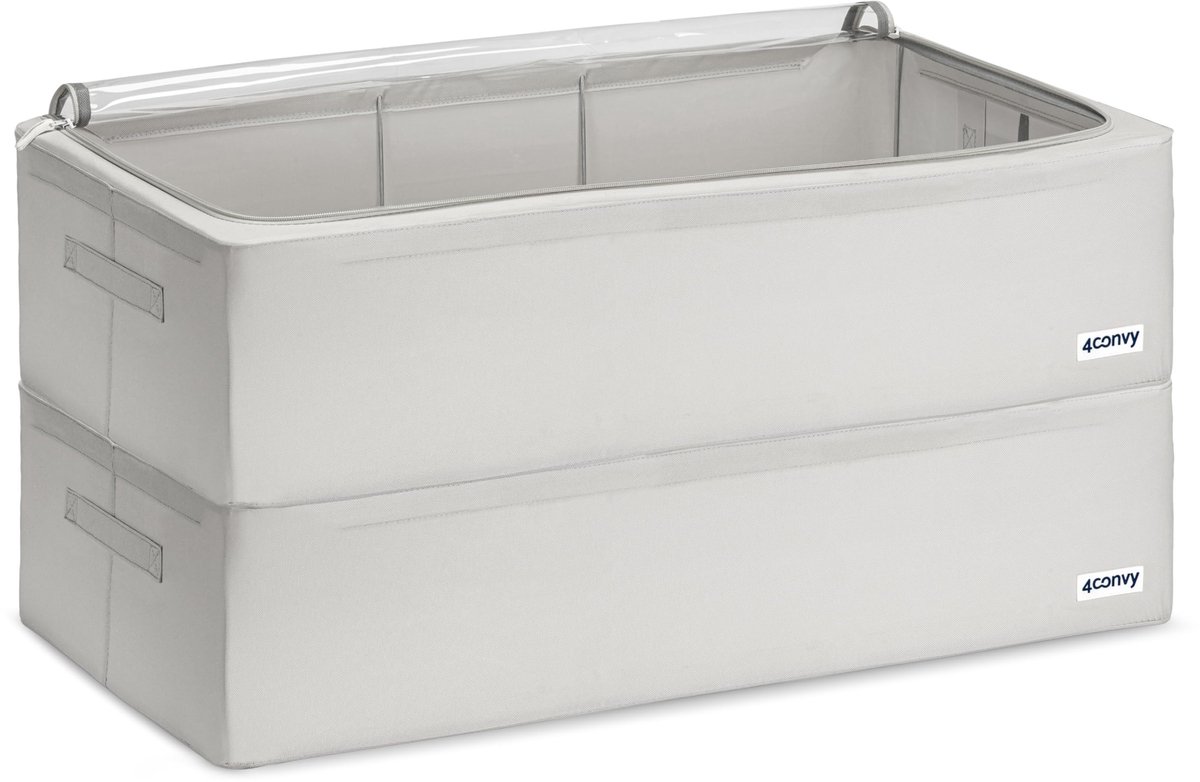 SnelShoppen - Opbergdoos Onder Bed met Metalen Frame - Opvouwbare Opbergbox voor Kleding en Dekbedden - Stapelbare Onderbed Opbergzakken met Doorzicht