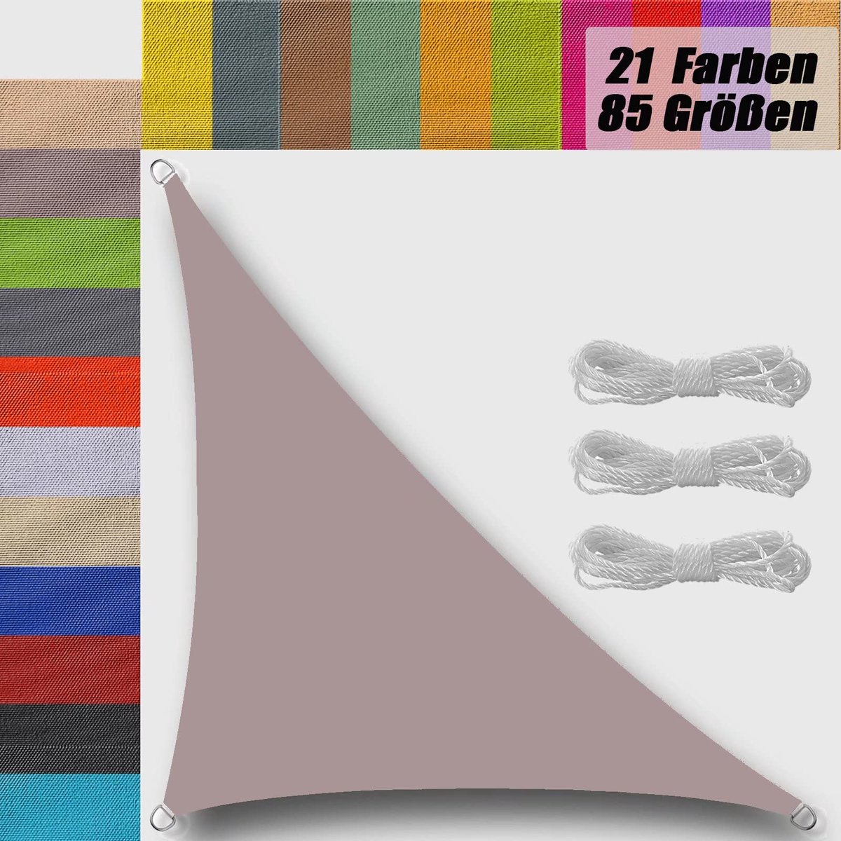 SnelShoppen - Zonnezeil 2x2x2,8m Rechthoekig Waterdicht voor Buiten - UV-Bescherming, Kaki, inclusief PES-Touw 2m - Ideaal voor Terras, Tuin, Pergola