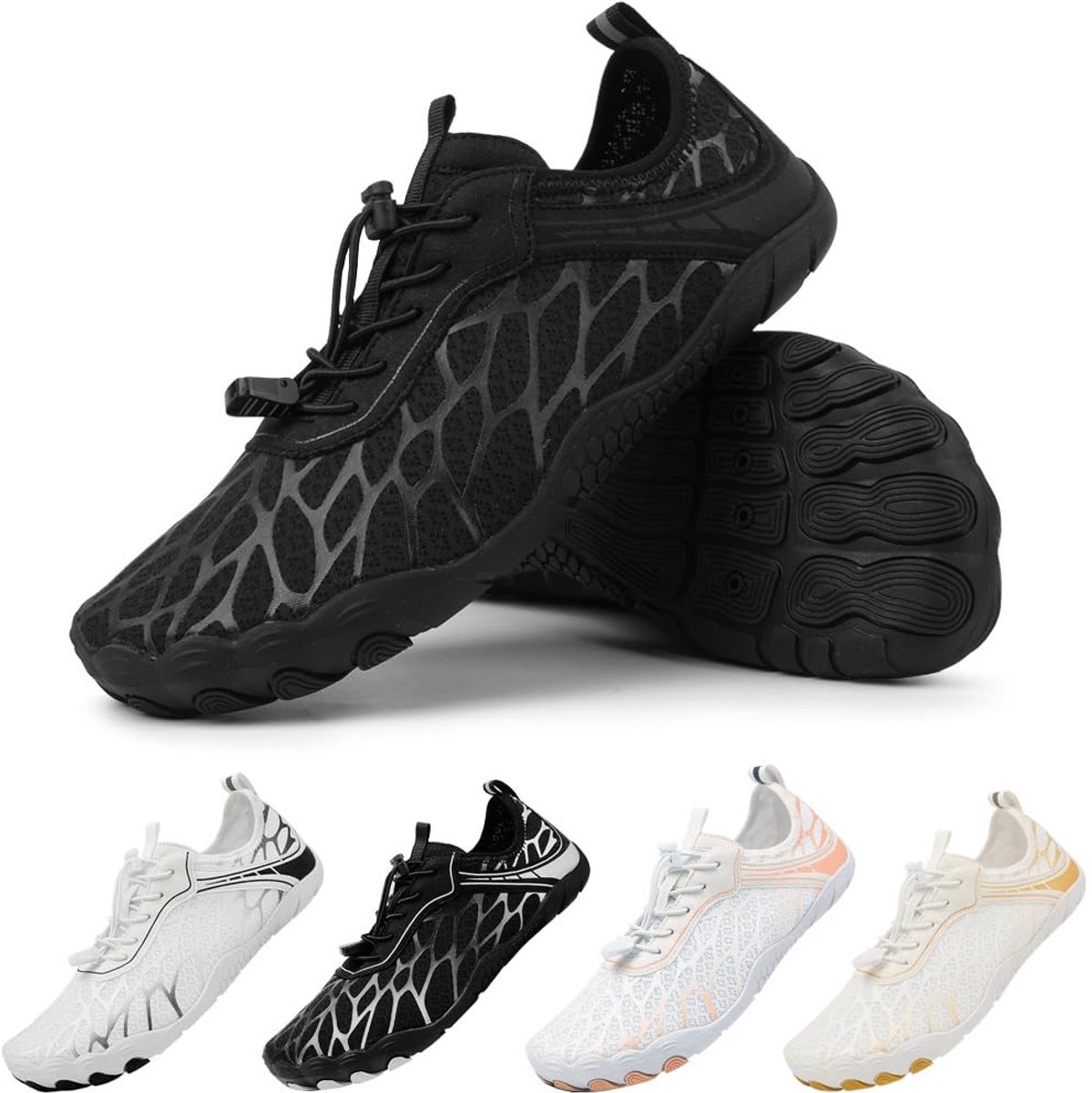 SnelShoppen - Aquaschoenen Blotevoetenschoenen Waterschoenen Heren Dames Unisex Badschoenen Buiten Strandschoenen Surfschoenen Zwart 41 Zomer Snel Dro