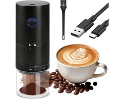 Bobypet - Elektrische koffiemolen, kleine draagbare koffiemolen, oplaadbaar, oplaadbare koffiemolen met keramisch maalwerk, 38 instelbare standen, espressomolen voor op reis, tijdens het kamperen of op kantoor