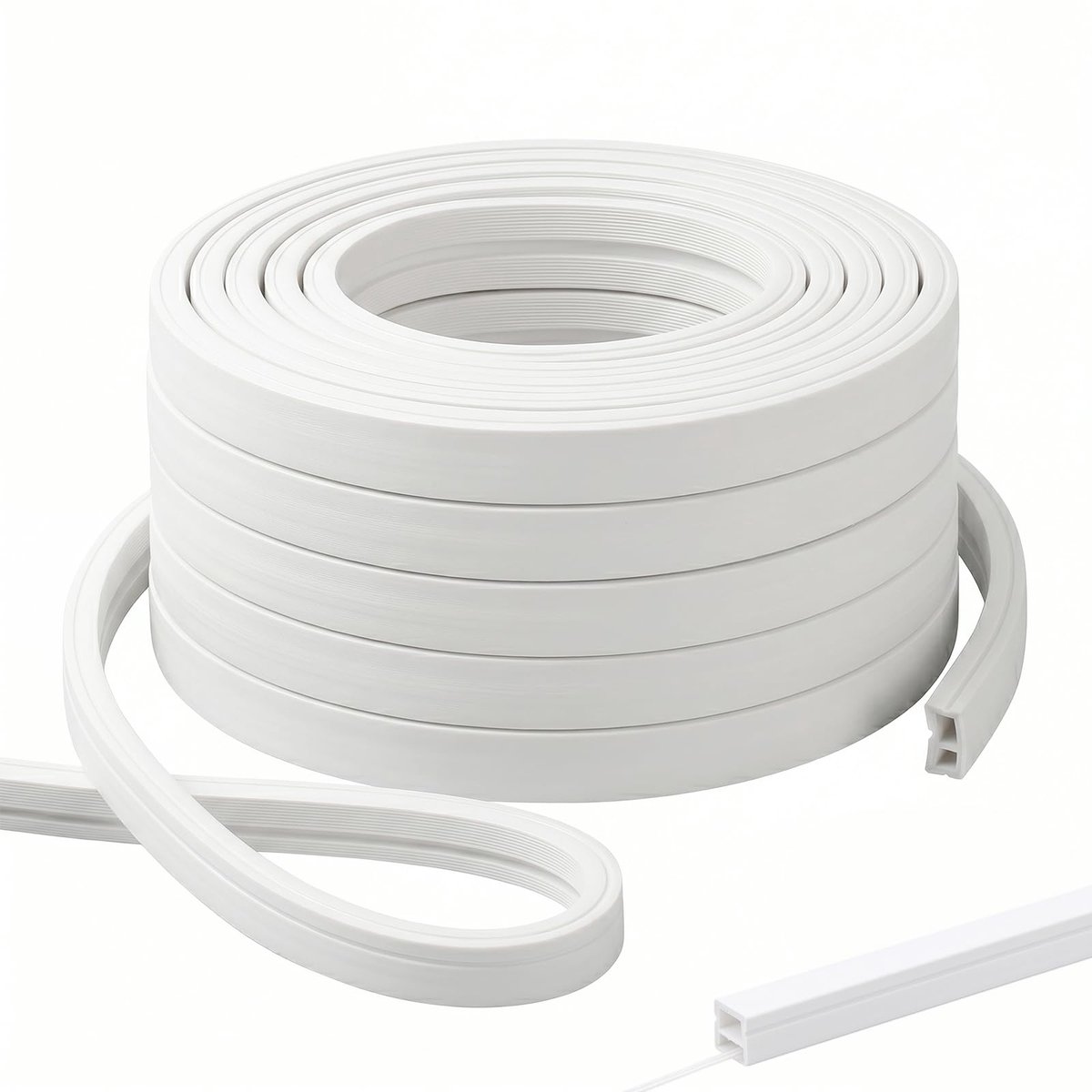 SnelShoppen - 3 m LED-neon siliconen profiel, flexibel, wit, 12 x 12 mm, waterdichte LED-rail voor akoestische panelen, doe-het-zelf afdekking, diffus
