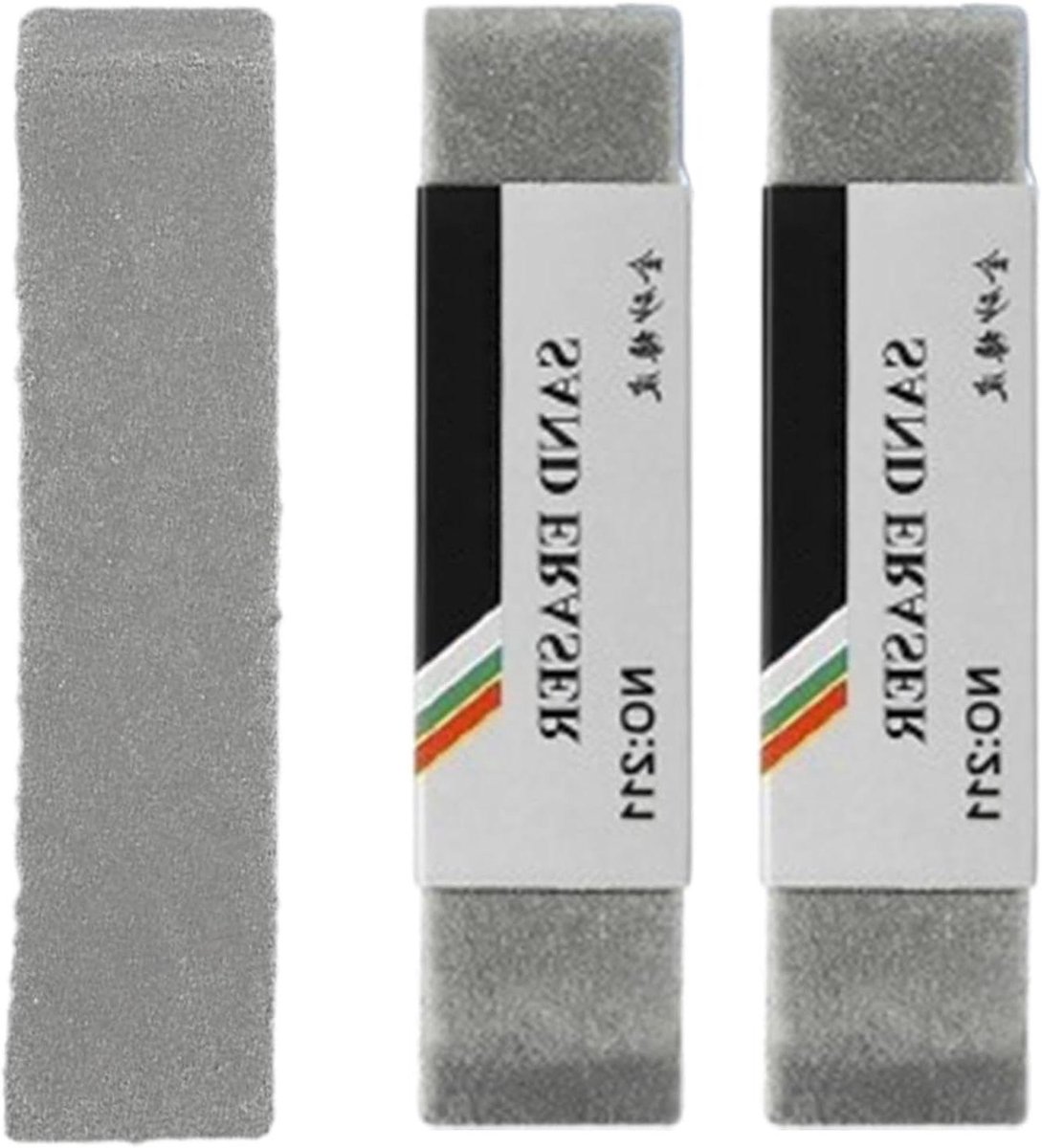 Zandgum Blok - Gummen Set - Nauwkeurig Wissen - Niet Schurend Materiaal - 6.5 x 1.5 cm - Grijs