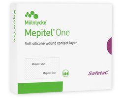 Mepitel One siliconen wondverband 6 x 7 cm 5 stuks
