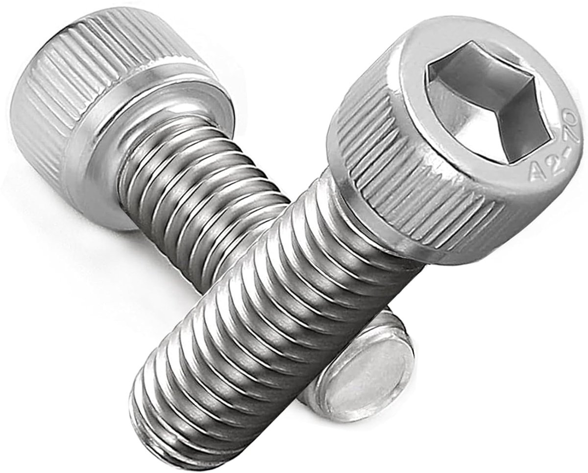 20 Stuks M4 Schroeven - M4 X 35mm Inbusschroeven - Cilinderkopschroeven - Volledig Draad M4 Bouten - Lange Hex Socket Bout - A2 Roestvrij Staal - Corrosiebestendig Voor Binnen En Buiten