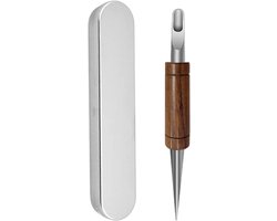 Latte Art Pen - Koffie Decoratie Gereedschap - Koffie Patronen Maken - Dubbele Roestvrijstalen Punt - 147 cm - Natuurlijk Hout