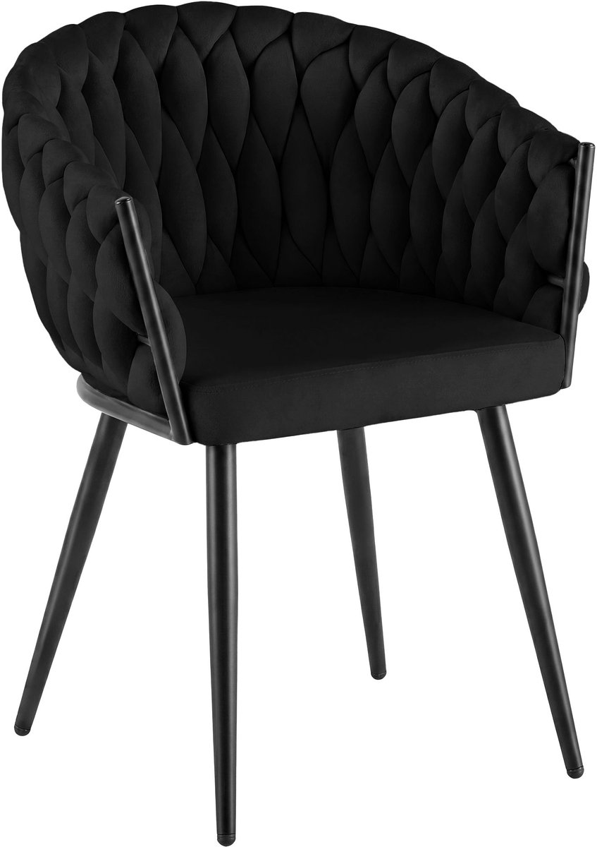 CLP Molise Eetkamerstoel - Zwart frame - 150 kg - Velvet - Fluweel/zwart
