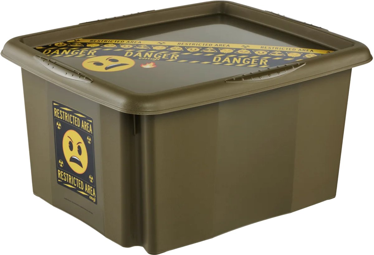 keeeper opbergbox Karolina Emoji Danger, 24 liter, olijfgroen