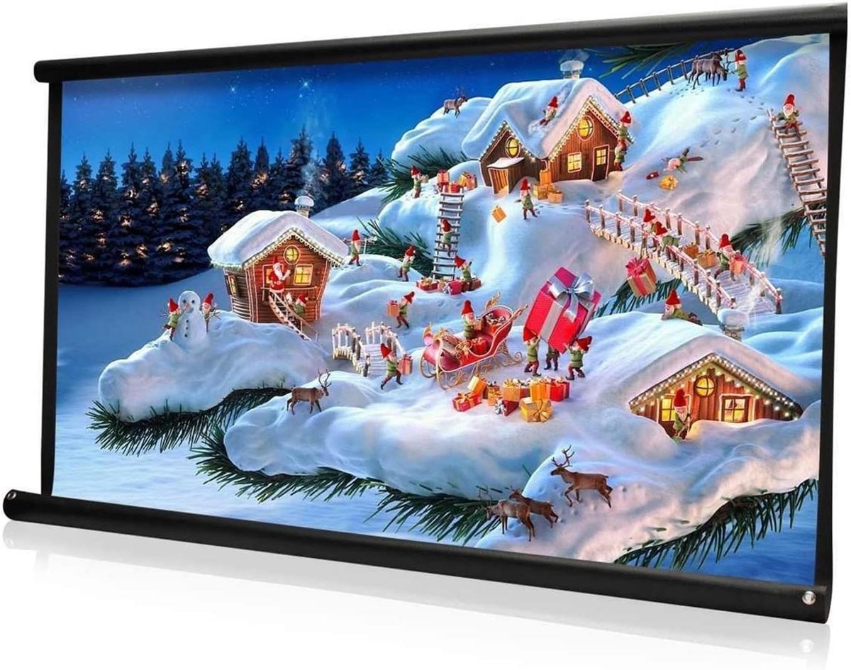 Projectiescherm 100 inch - Beamerdoek Opvouwbaar - Thuisbioscoop - Kreukvrij Polyester - 100 inch - Wit