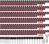 Schuurhulzen - schuurtrommel set - 510 stuks - met 504-delige schuurbanden, 24-delige schuurtrommeldoorns, 2 stuks zelfspannende boorhouders en 1 combinatiesleutel - Voor hout en andere materialen