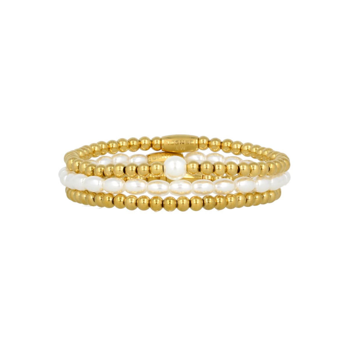My Bendel - Parel Armbanden Set - met Luxe Cadeauverpakking | Sieraden Voor Dames | One-size