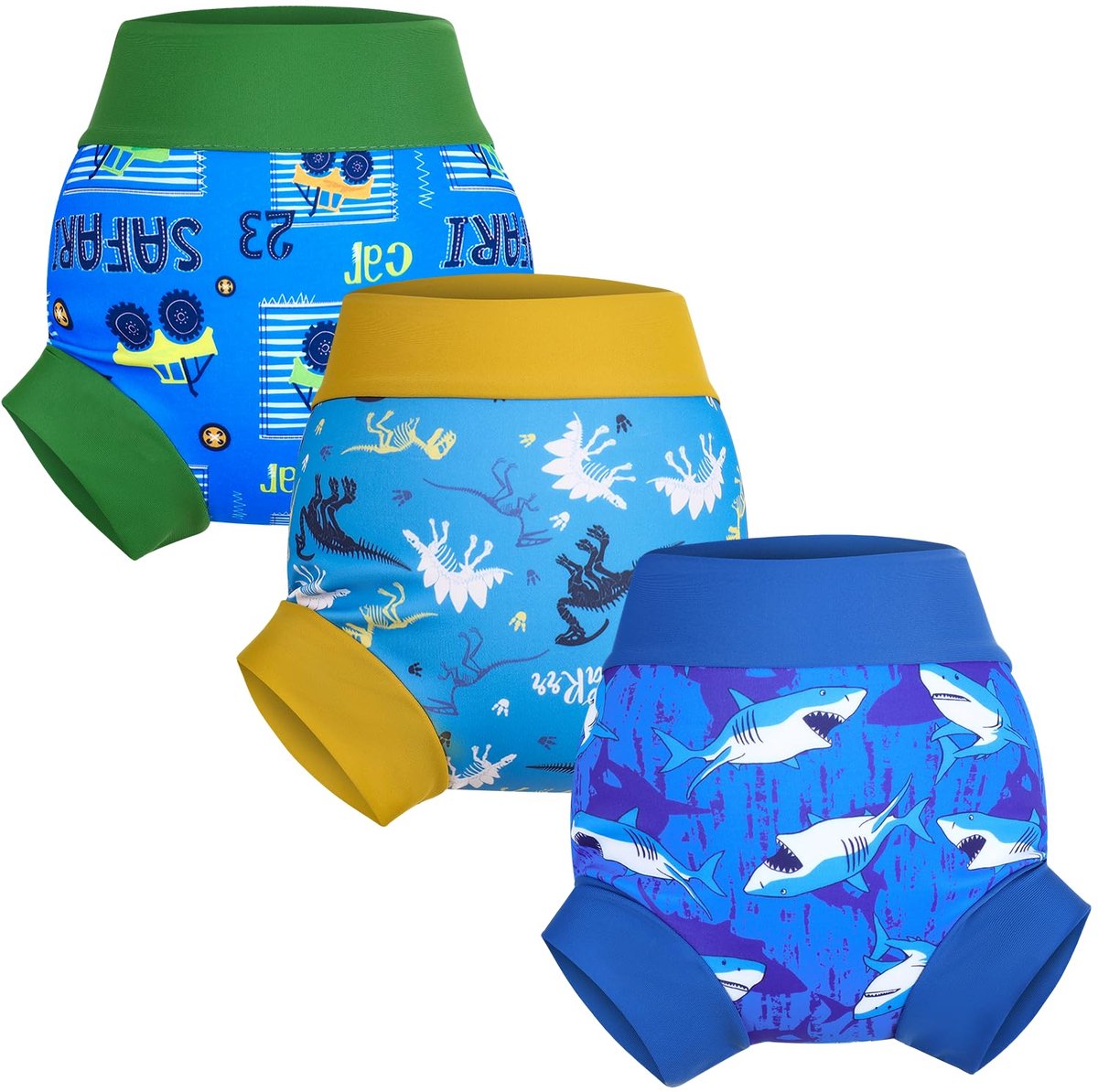 SnelShoppen - Herbruikbare Zwemluiers voor Baby's - 3 Stuks - Zwemluiers voor Jongens en Meisjes - Eco-vriendelijk, Waterdicht en Comfortabel - Ideaal