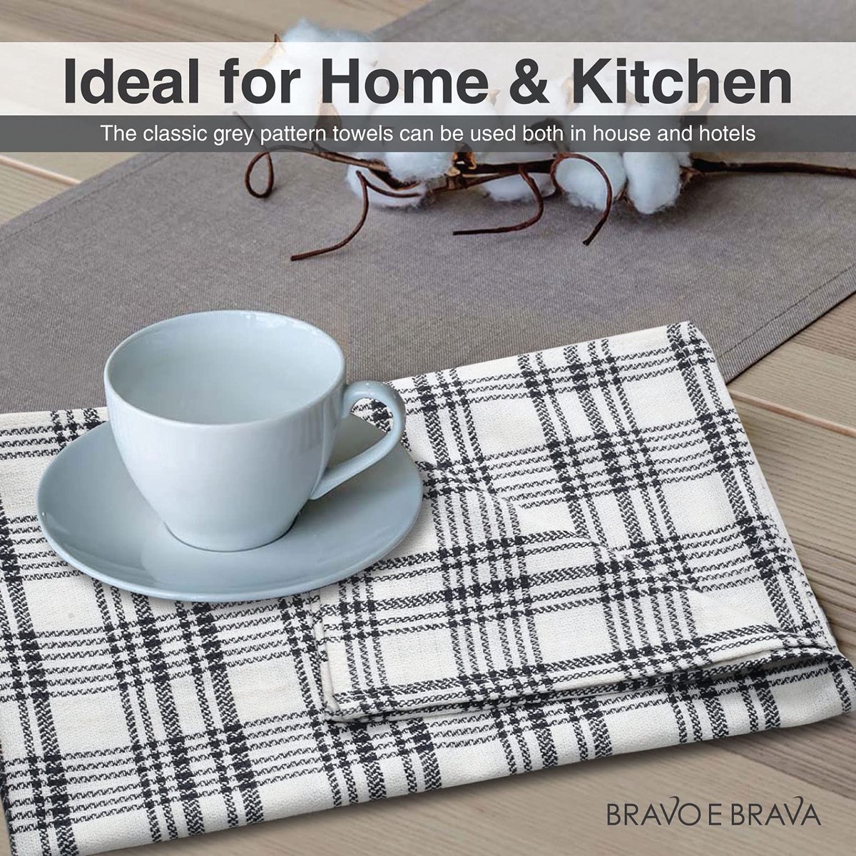 SnelShoppen - LinenWeave Set van 5 Super Absorberende Theedoeken - 100% Katoen Keukenhanddoeken 45 x 70 cm - Machine Wasbare Theedoeken voor Thuis en