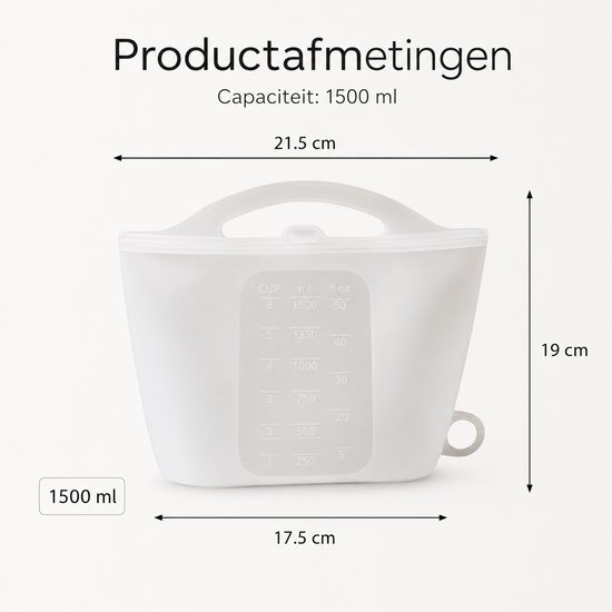 Herbruikbare Siliconen Magnetron Sterilisatiezak 1500ml - Babyfles Sterilisator voor Flessen, Speen en Borstkolf - Draagbare Stoom Sterilisatiezak voor Babybenodigdheden - Wit — afbeelding 3