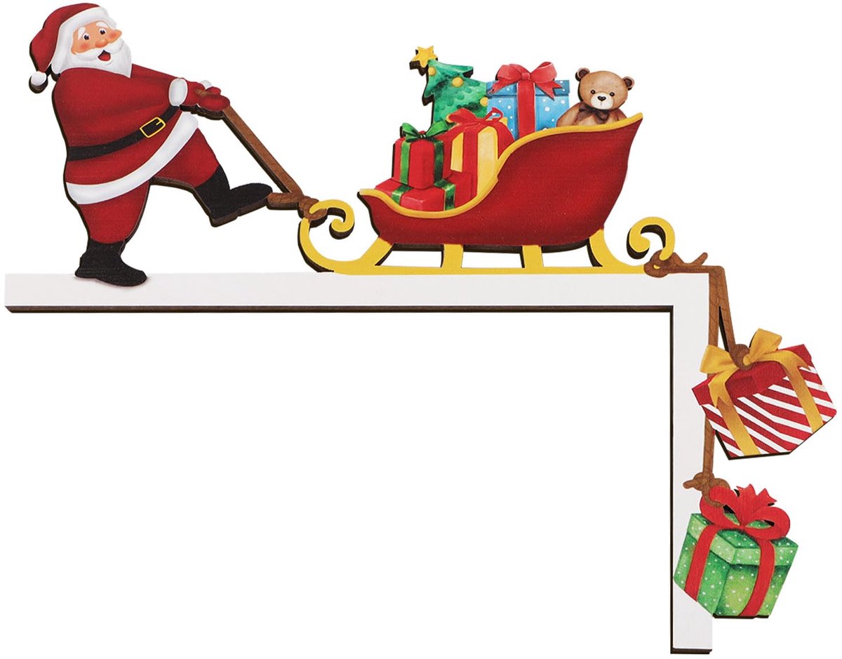 Dailygoods - Kerst Deur Decoratie - Houten Hoek Ornament voor Deur en Raam