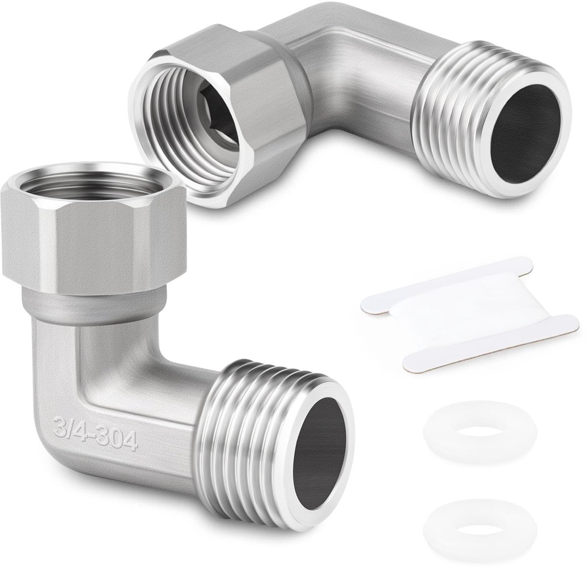 Dailygoods- Elleboog Connector 3/4" BSP - Roestvrij Staal 304 - Industrieel - Flexibel - Hoogwaardige Kwaliteit - Geschikt voor Water/Luchtleidingen - Fitting