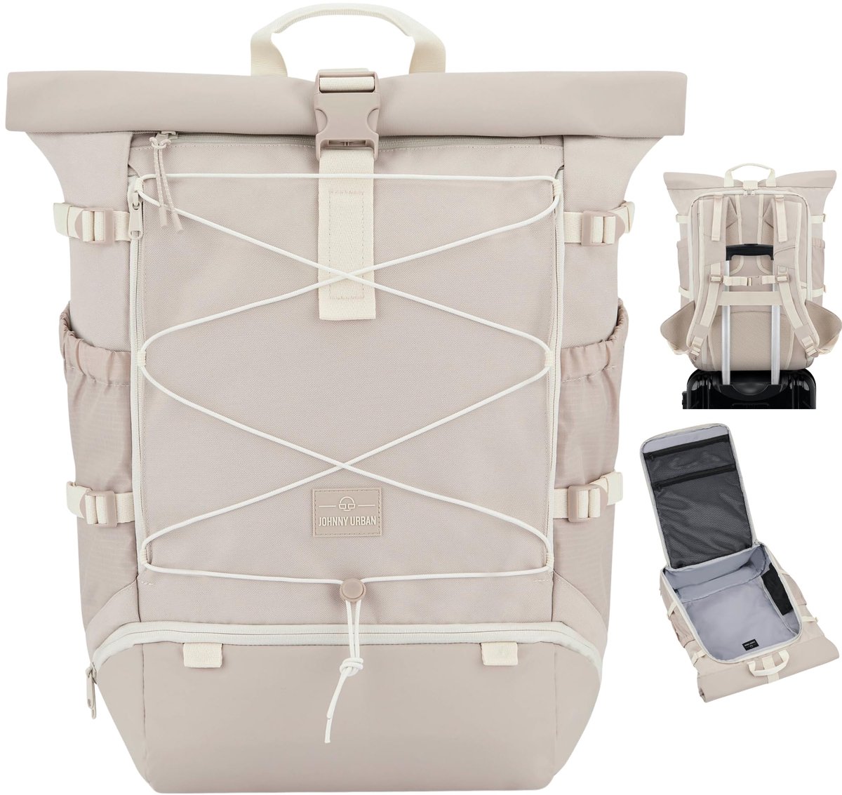 Dailygoods - Reisrugzak Dames en Heren Beige - Allen Large Travel 37 Liter