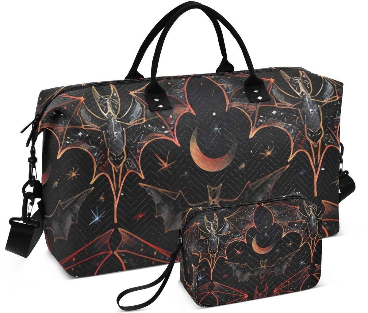 Dailygoods - Bat Travel Duffle Bag met Toilettas - Ideale Weekender voor Dames