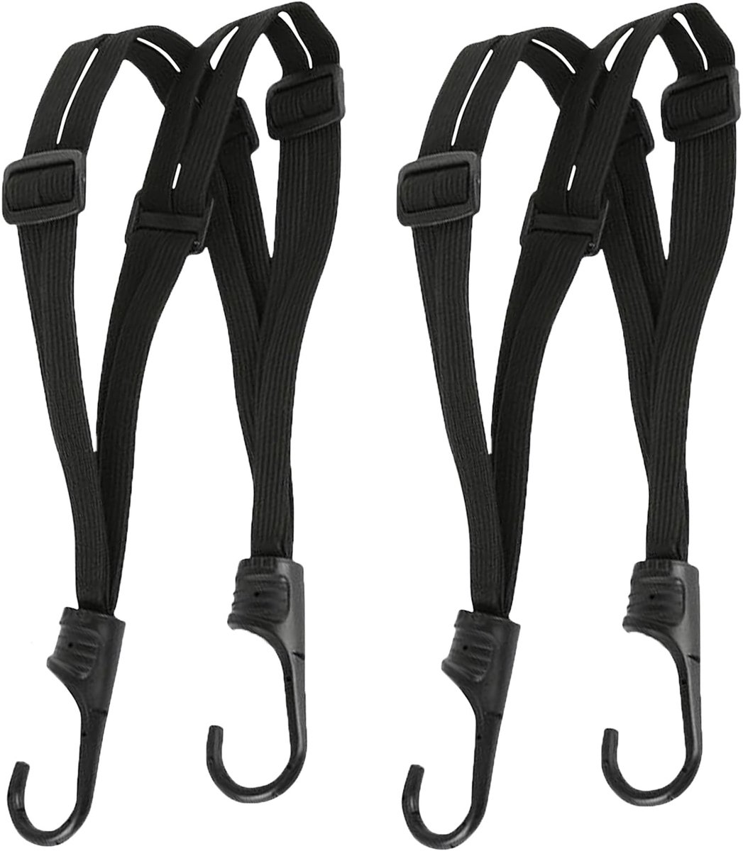 Dailygoods - 2 Pcs Tension Rubber met Haken voor Fietsen en Motoren - Elastische Lading Bevestigingsriemen