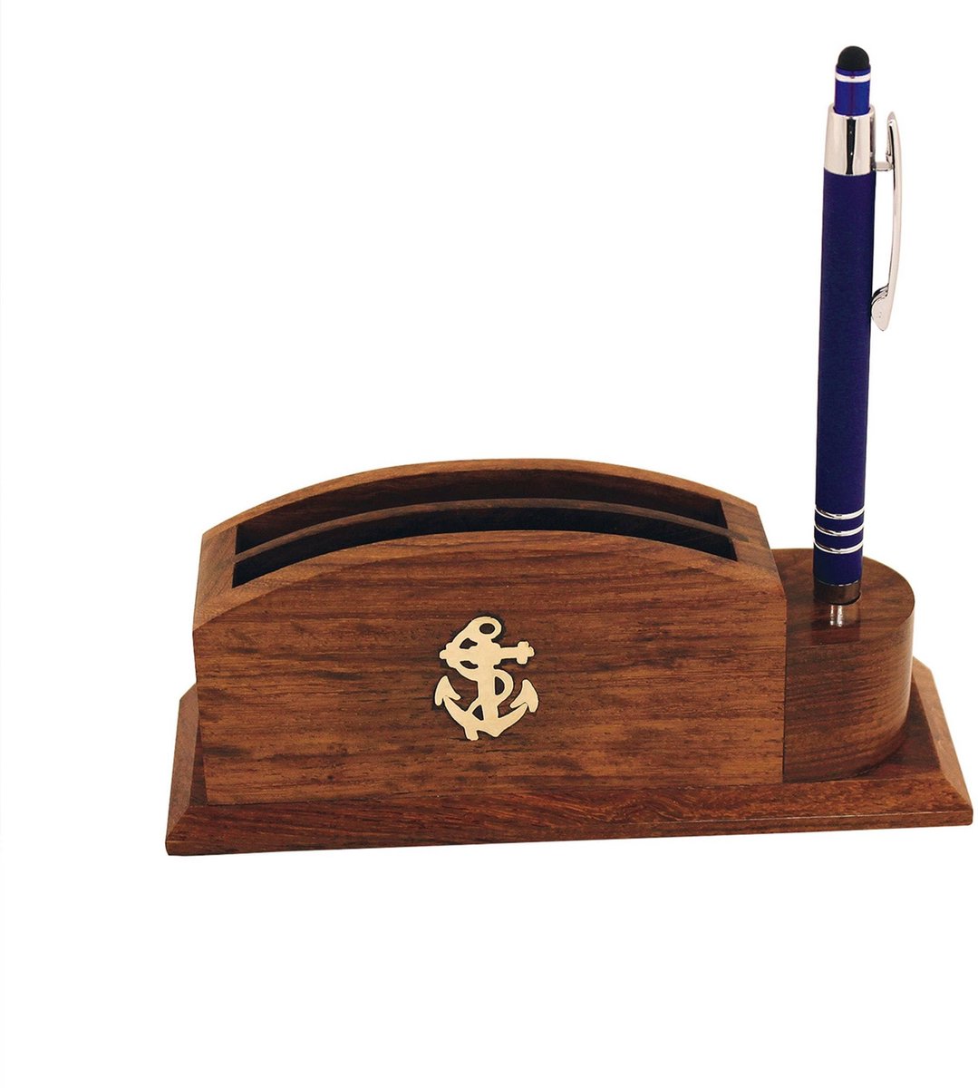 Dailygoods - Nautical Desk Organiser in Retro Style - Hout, 17 x 5 x 7 cm