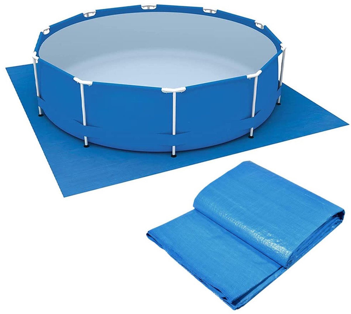 Dailygoods- Zwembadgronddoek Waterdicht - Opvouwbare Zwembadvloerbeschermer - Polyesterweefsel - 274 x 274 cm - Lichtgewicht - Duurzaam - Zwembadvloer