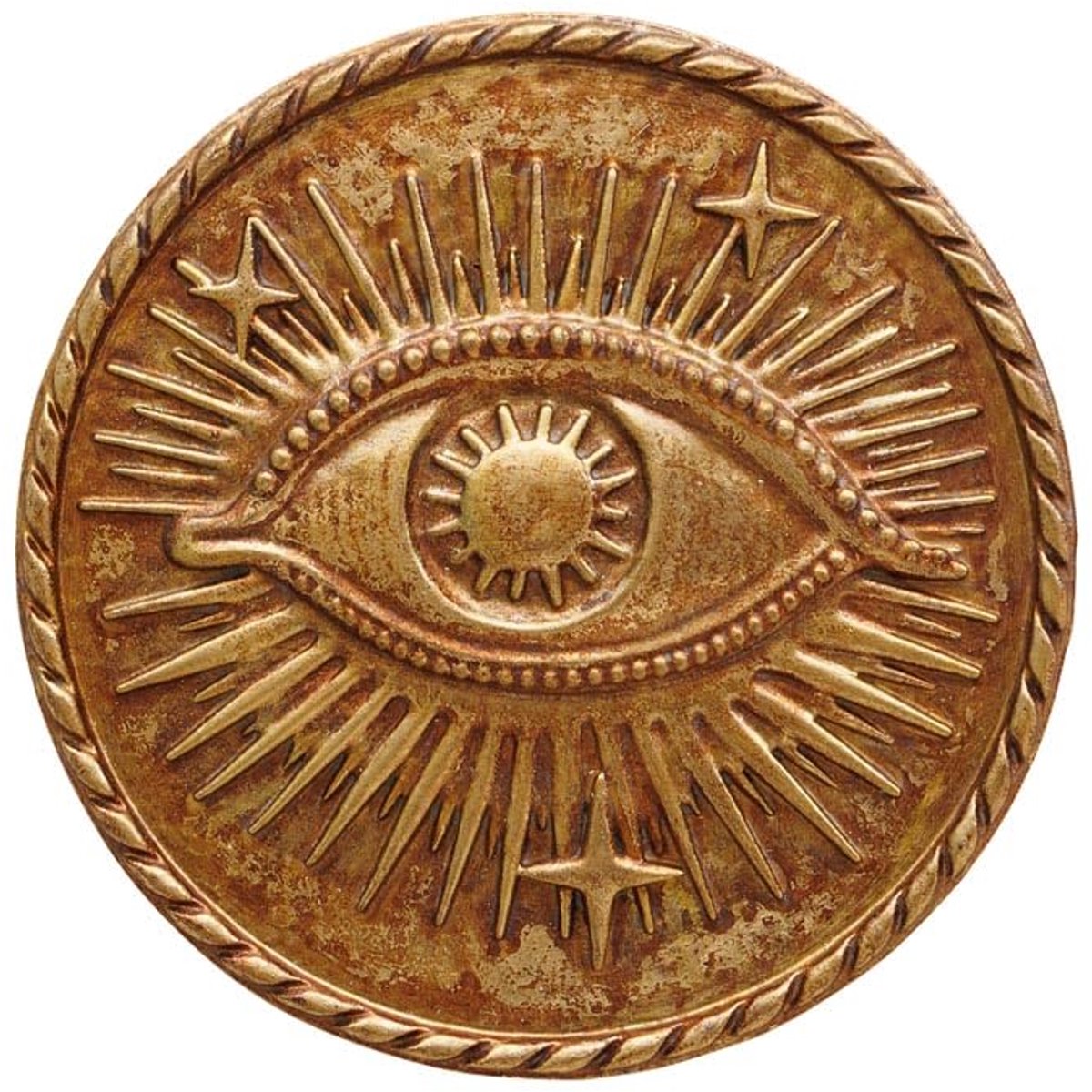 Dailygoods - Antieke Gouden Ex-Voto Wandhanger met Sterren - Diameter 12 cm