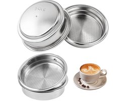 Dailygoods - 2-delige Dubbellaagse Koffiefilterset van Roestvrij Staal - 51 mm