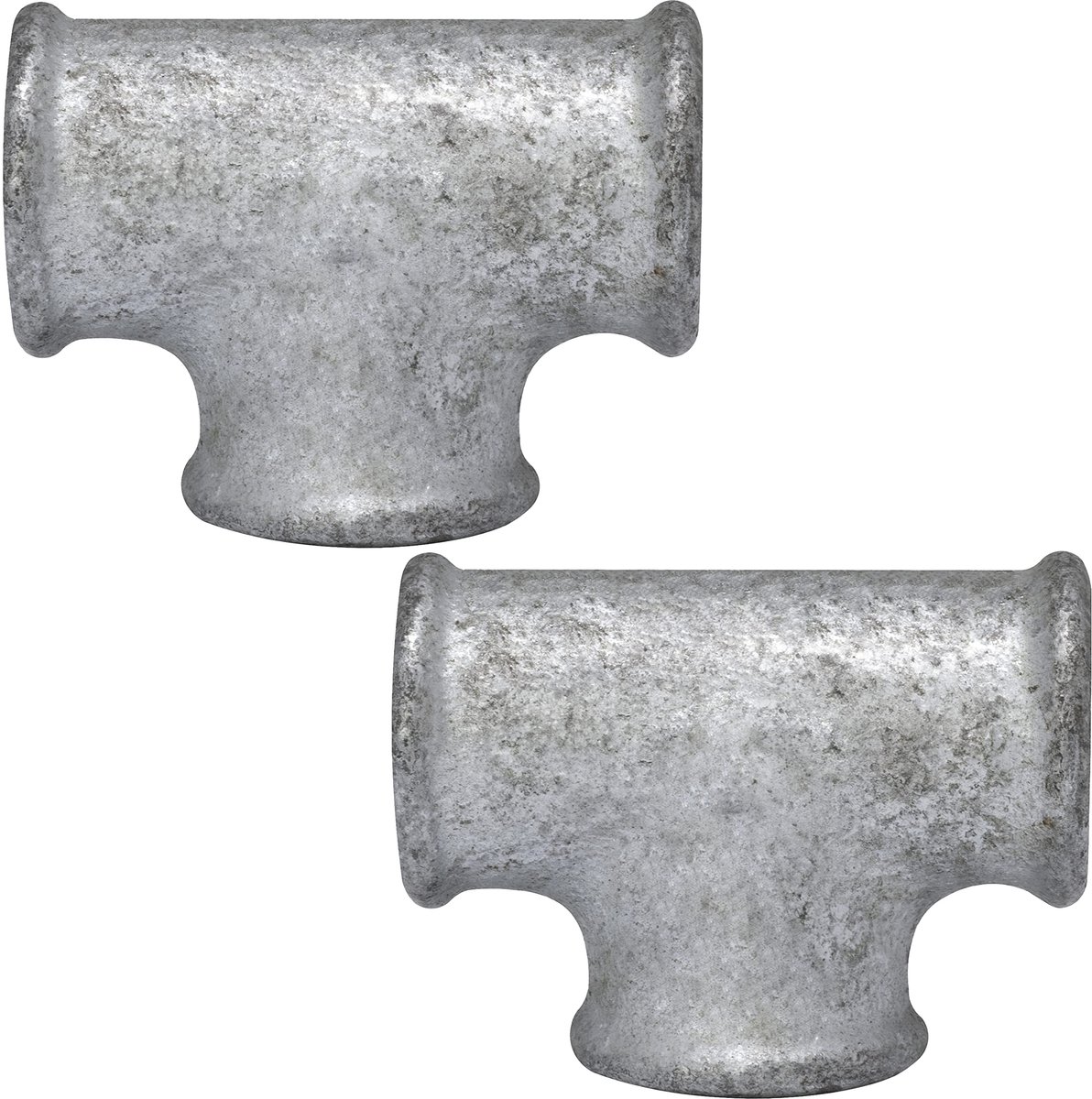 Dailygoods - Set van 2 T-stukken 1/2'' 90° - Gegalvaniseerde IJzeren Verbinding voor Waterinstallaties