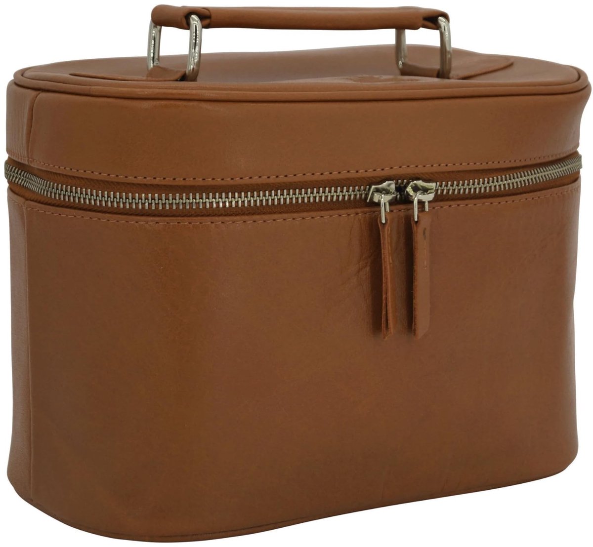 Dailygoods - Handmade Cosmetica Case van Dikke Leer - Bruin en Modern Design
