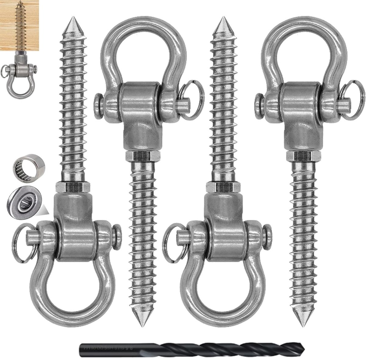 Dailygoods - Roestvrijstalen Schommelhaak - 180° Draaibaar, 675 kg Capaciteit