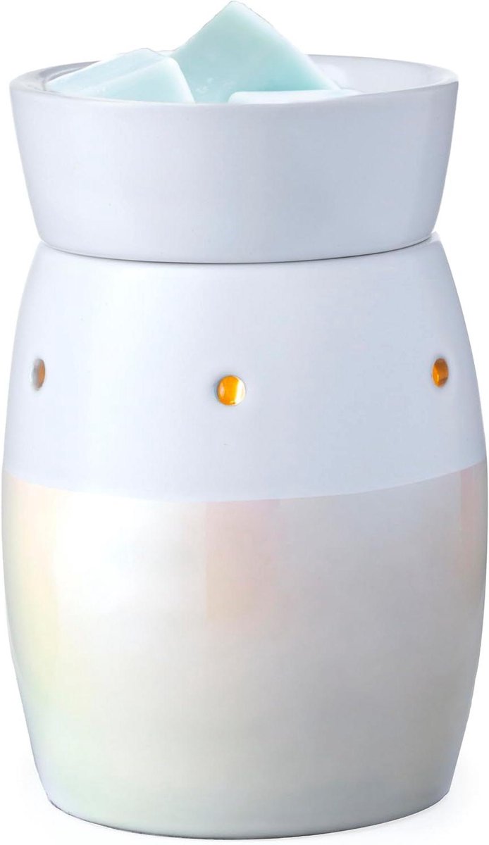 Geurwarmer - Waxmelter - Huis Parfumeren - Iridiscent Design - 127 x 89 x 89 cm - Parelmoerwit en roze