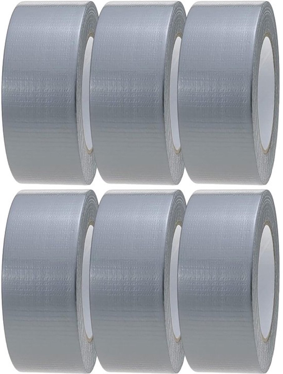 Thijox - 6 Rollen Zwarte Duct Tape 48mm x 45m - Waterbestendige Gaffer Tape - Sterk Plakband voor Binnen en Buiten - Multi-Gebruik voor Klussen, Feest