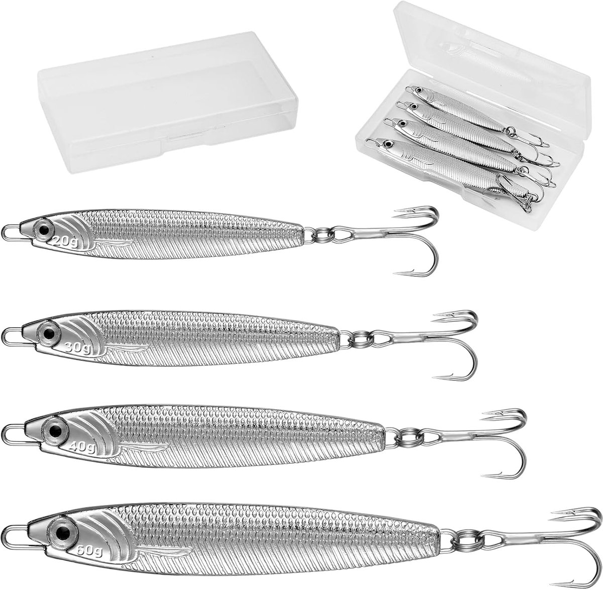 Dailygoods - 4 Stuks Metalen Zeevis Lures - Snoek en Kabeljauw