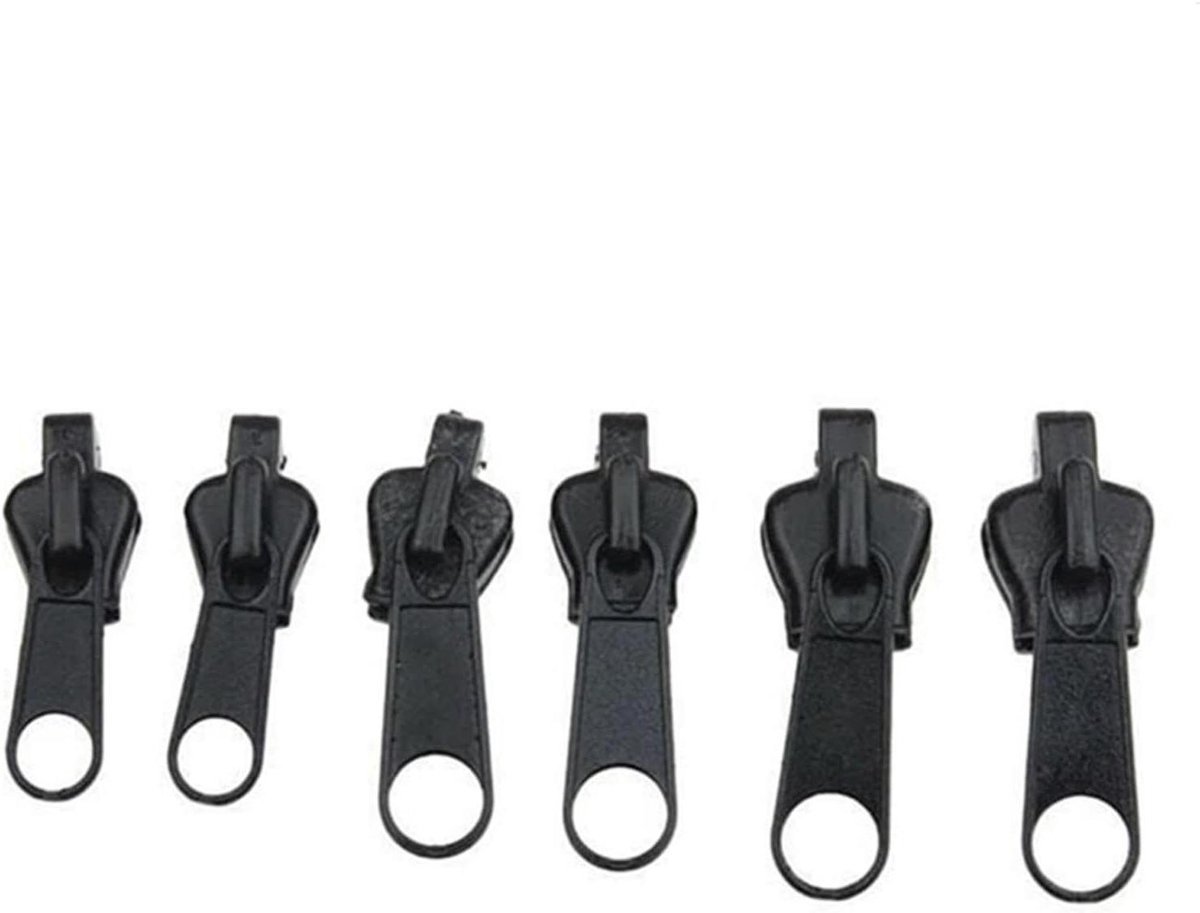 Rits Reparatie Set - Ritsen Vervangen - Kleding Repareren - 3 Maten Inclusief - 6 Stuks - Zwart
