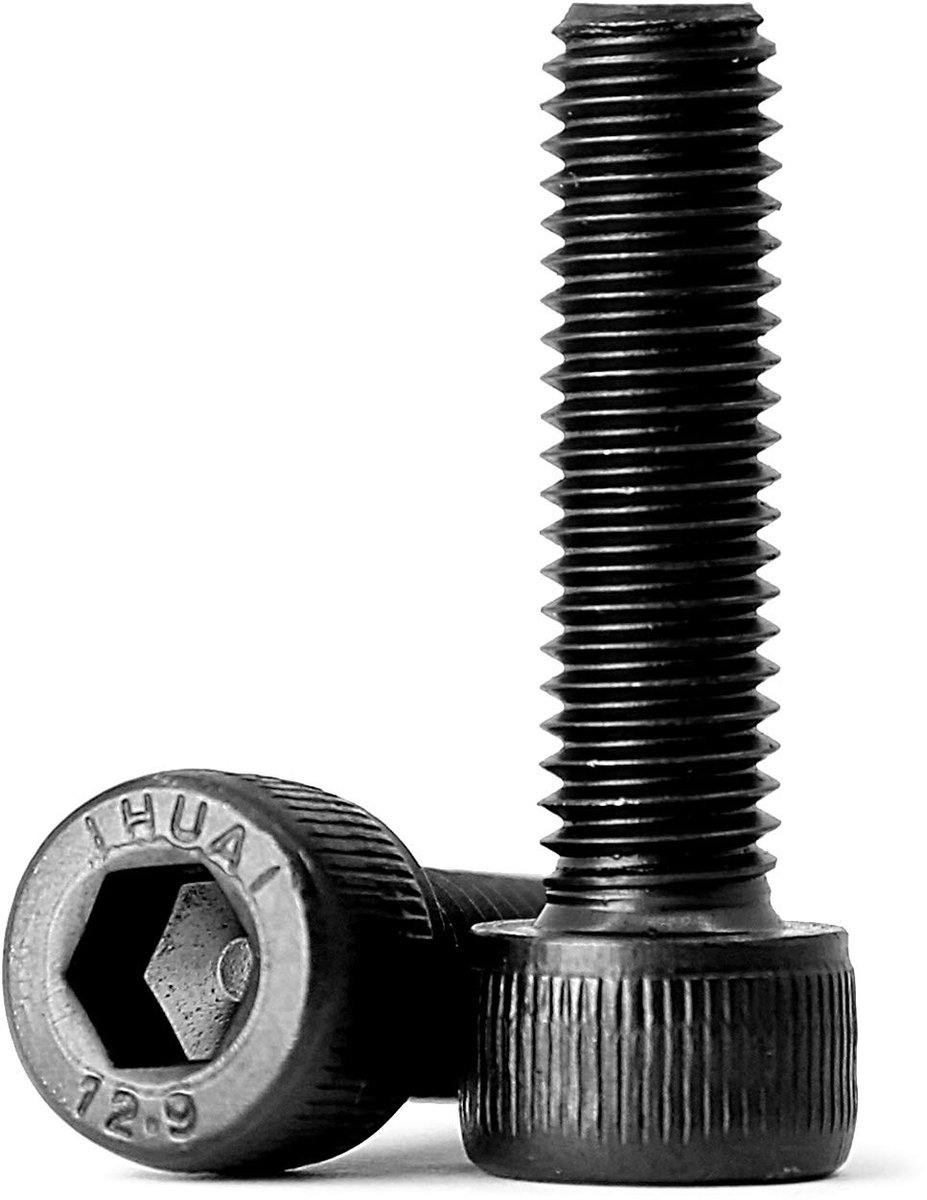 Dailygoods - Cilinderschroeven M8 x 40 mm - 20 Stuks Klasse 12,9 Koolstofstaal