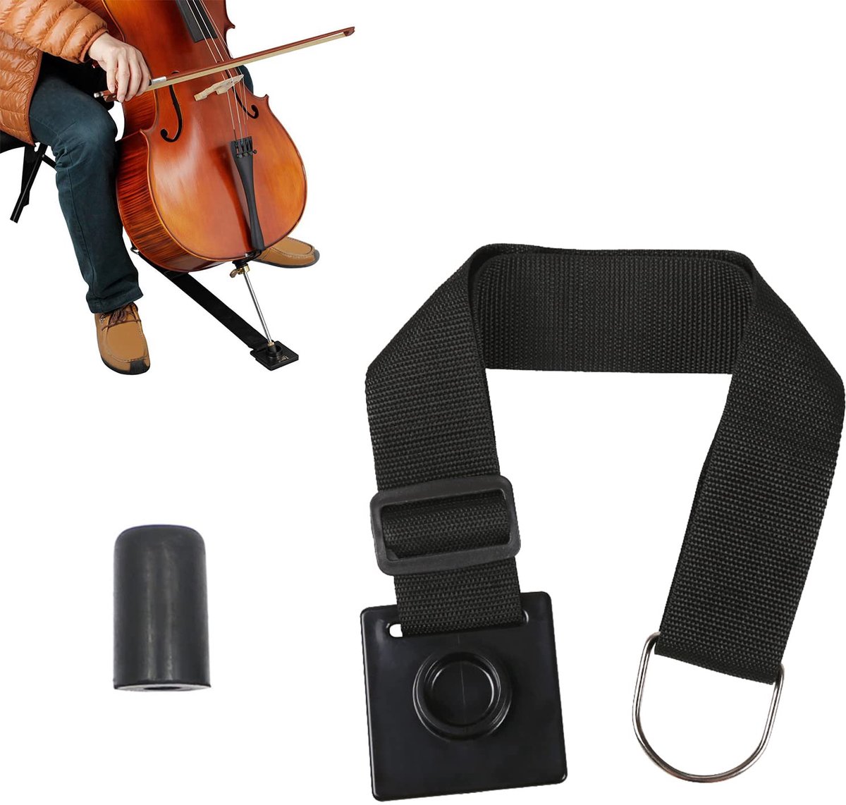 Dailygoods - Cello Endpin Sluitkap met Antislipriem - Beschermende Cello Accessoires Set