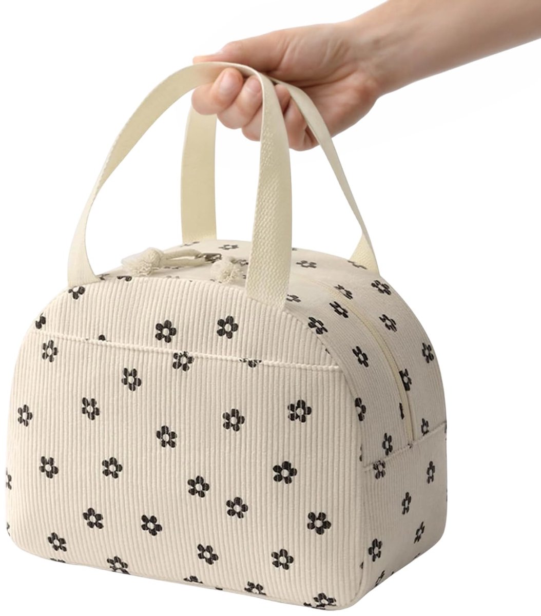 Dailygoods - Herbruikbare Koeltas 6,5 L - Draagbare Lunchbox Tas met Bloemenpatroon