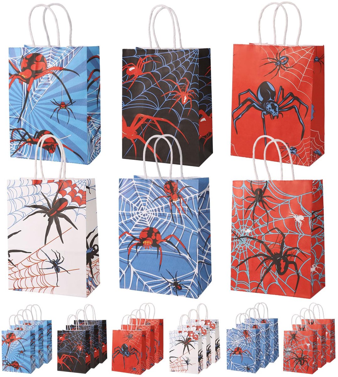 Dailygoods - 24 Stuks Halloween Spider Party Favors Tassen met Handvat