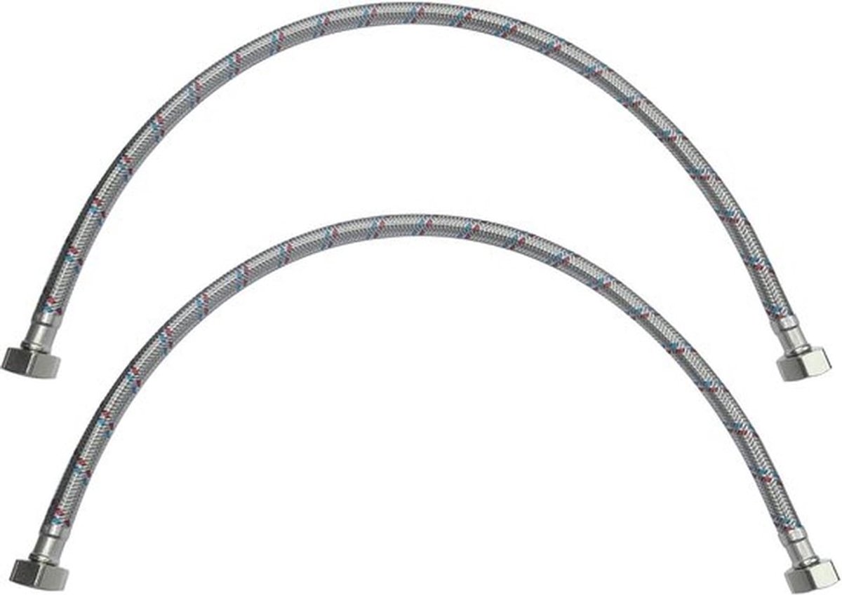 Dailygoody - Flexibele Aansluitslang - Set van 2 - 600mm - 1/2 inch - Waterkraan - Keuken en Badkamer - Plumbingslang - Ideaal voor Wateraansluit