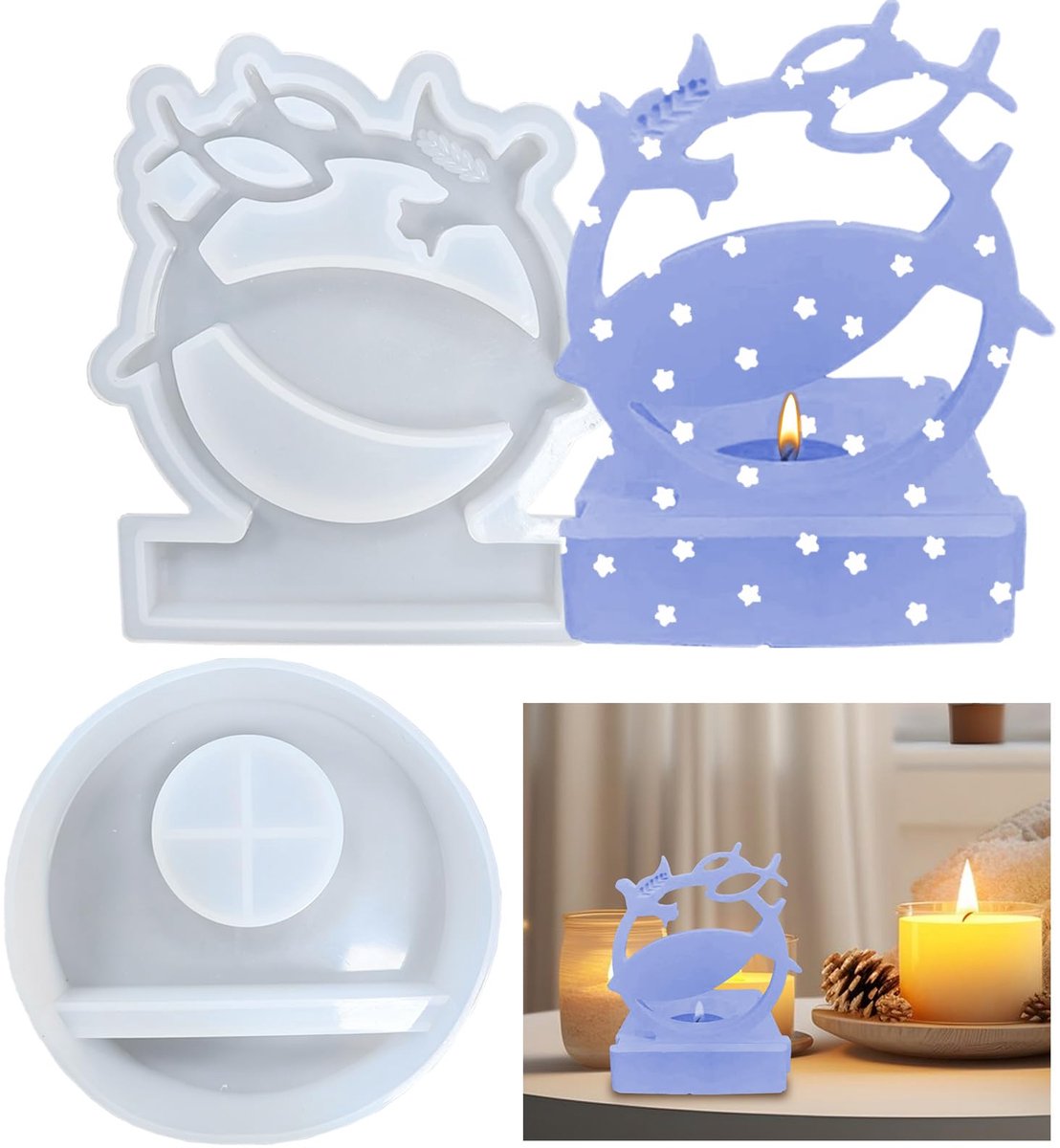 Dailygoods - Siliconen Kaarsenhouder Gietvorm - Ronde Theelichthouders