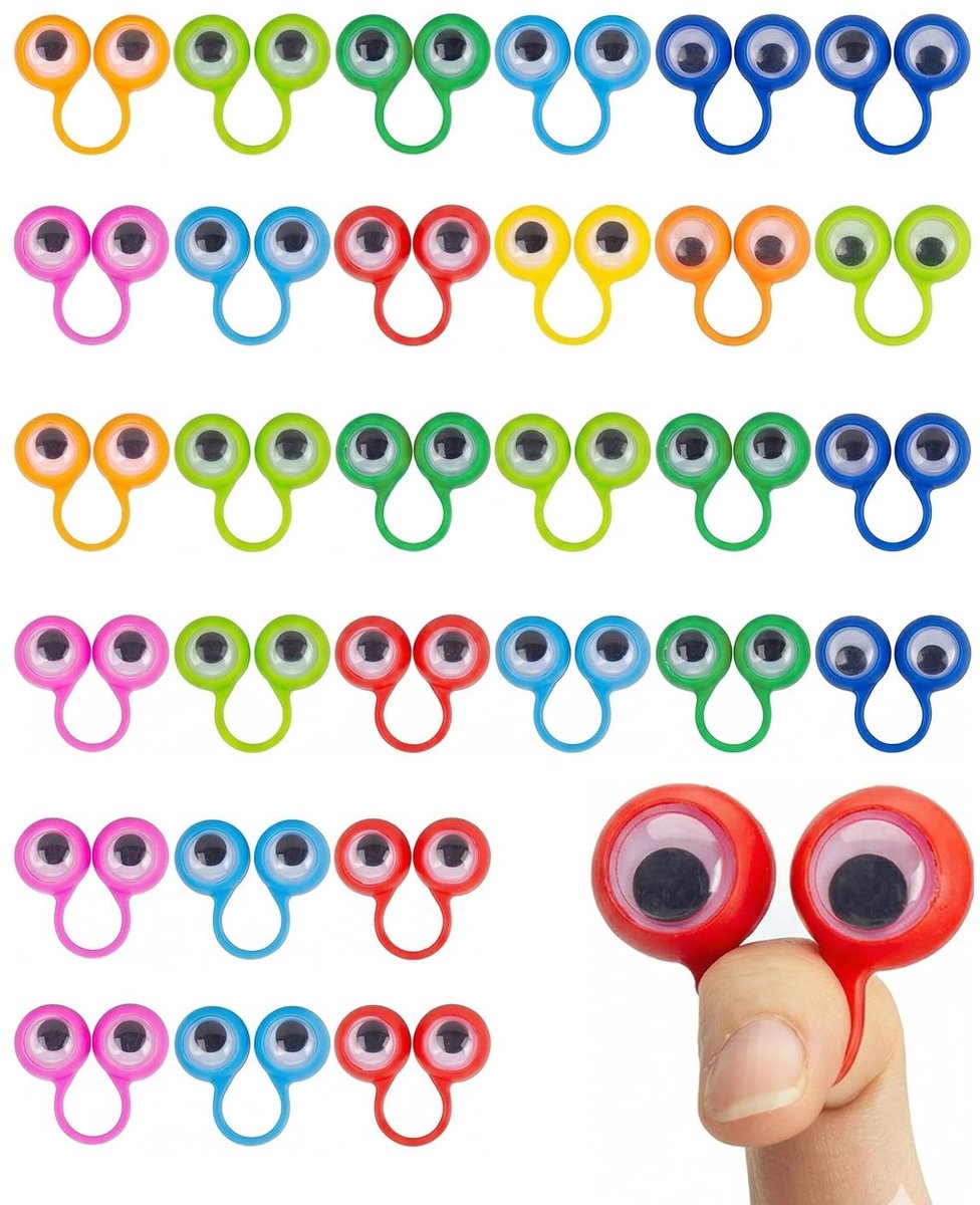 Dailygoods- Vingerpoppen 30 stuks - Kleurrijk Vingerspeelgoed - Kindveilig Materiaal - Rollenspel Rekwisiet - Perfect voor Feestjes - Stimulatie van Fantasie