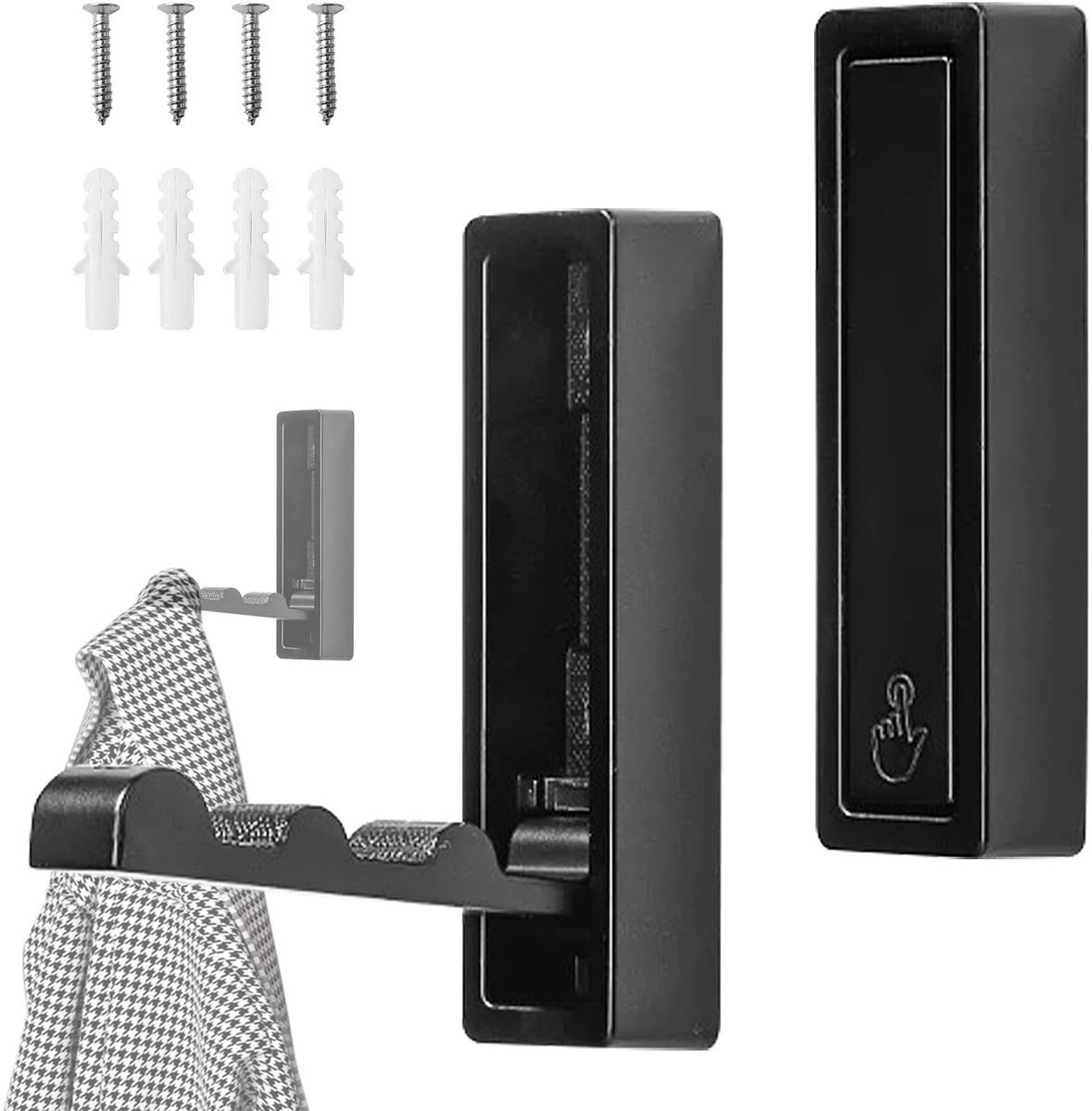 Dailygoods- Klaphaken 2 Stuks - Onzichtbare Haak - Opvouwbare Haak - Hoge Draagkracht - Geschikt voor Woonkamer/Slaapkamer - Zinklegering 70x20 mm