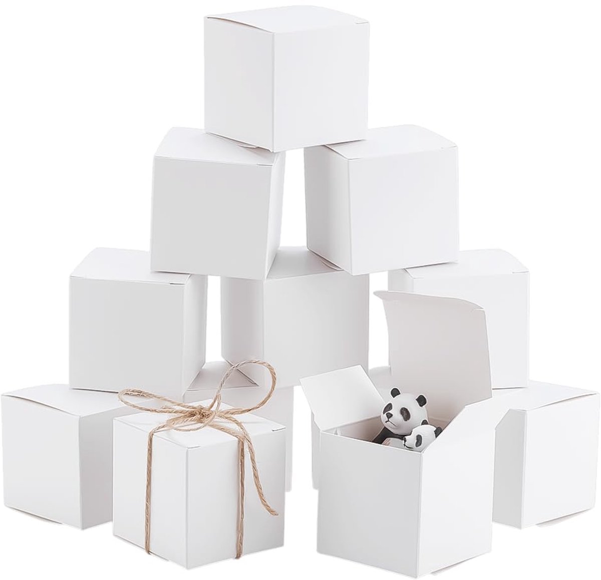 Dailygoods - 30 Witte Geschenkdozen - Kleine Papieren Dozen voor Bruiloften en Verjaardagen