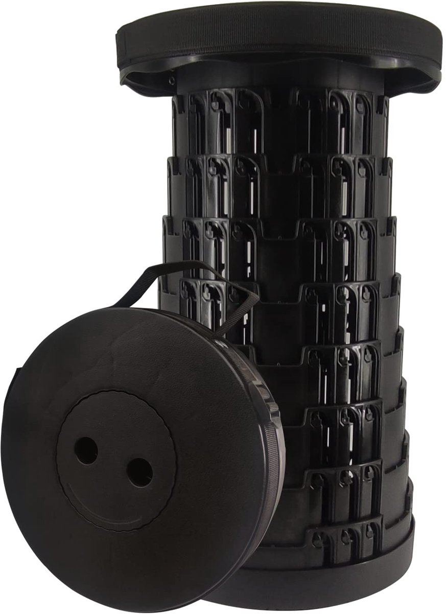 Dailygoods - Opvouwbare Telescopische Campingstoel - Zwart