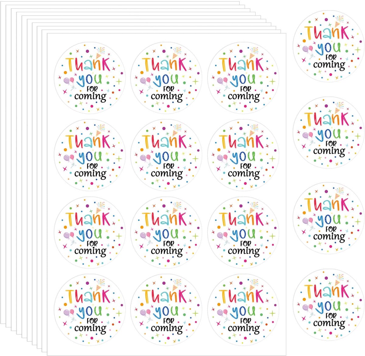 Bedankstickers 120 Stuks - 4cm Zelfklevend - Feestetiketten voor Verjaardagen - Perfect voor Geschenken - ShopVlot