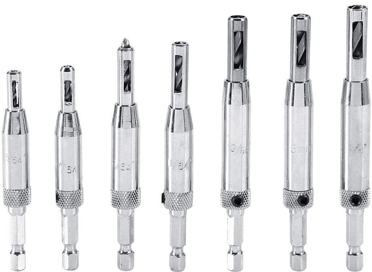 Dailygoods - Hinge Boor Set - Perfect centreren van scharnieren - 7 maten voor nauwkeurigheid - Hoogwaardige kwaliteit - Geschikt voor hout en metaal...