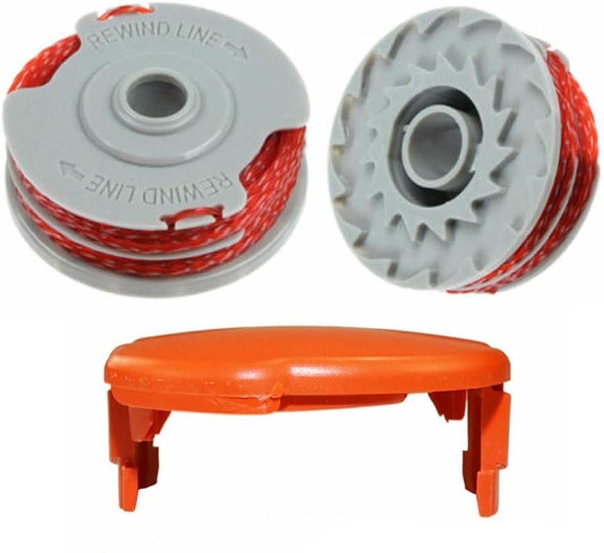 Dailygoods- Grastrimmer Spoel - 2 Stuks - Vervangende Lijn met Cover - Automatische Lijnaanvulling - Eenvoudige Installatie - Hoogwaardige Kwaliteit - Trimmerlijn